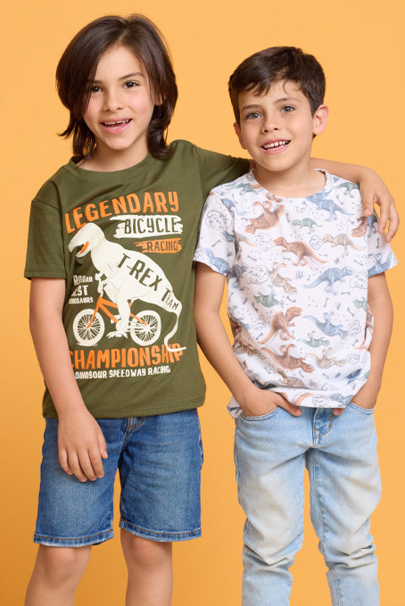 Pack x2 Camisetas Dinosaurios Niño